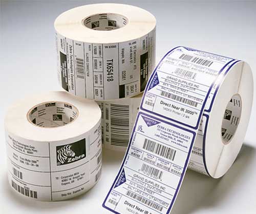 卷印胶粘剂跟踪标签的标志，序列号，和批号